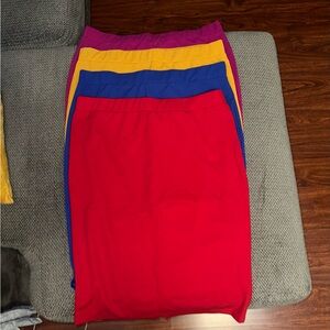 SHEIN Women's Pencil Skirt Set - Red, Blue, Yellow, Purple